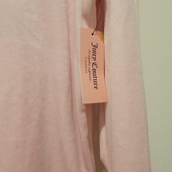 Juicy Couture Pink Bedazzle JUICY Spellout Jogger Set Sleepwear Loungewear LARGE - Picture 6 of 9